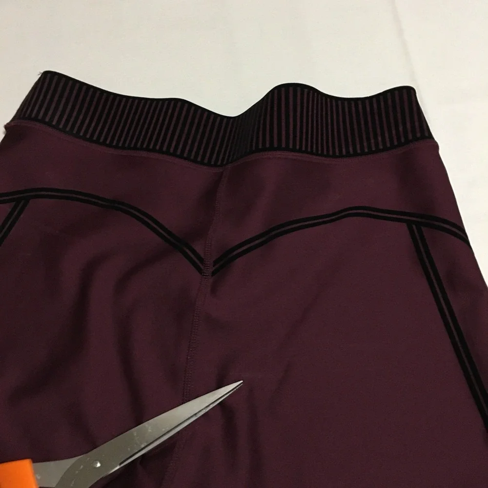 Alo Yoga Leggings Women Medium Burgundy Side Stripe Athletic